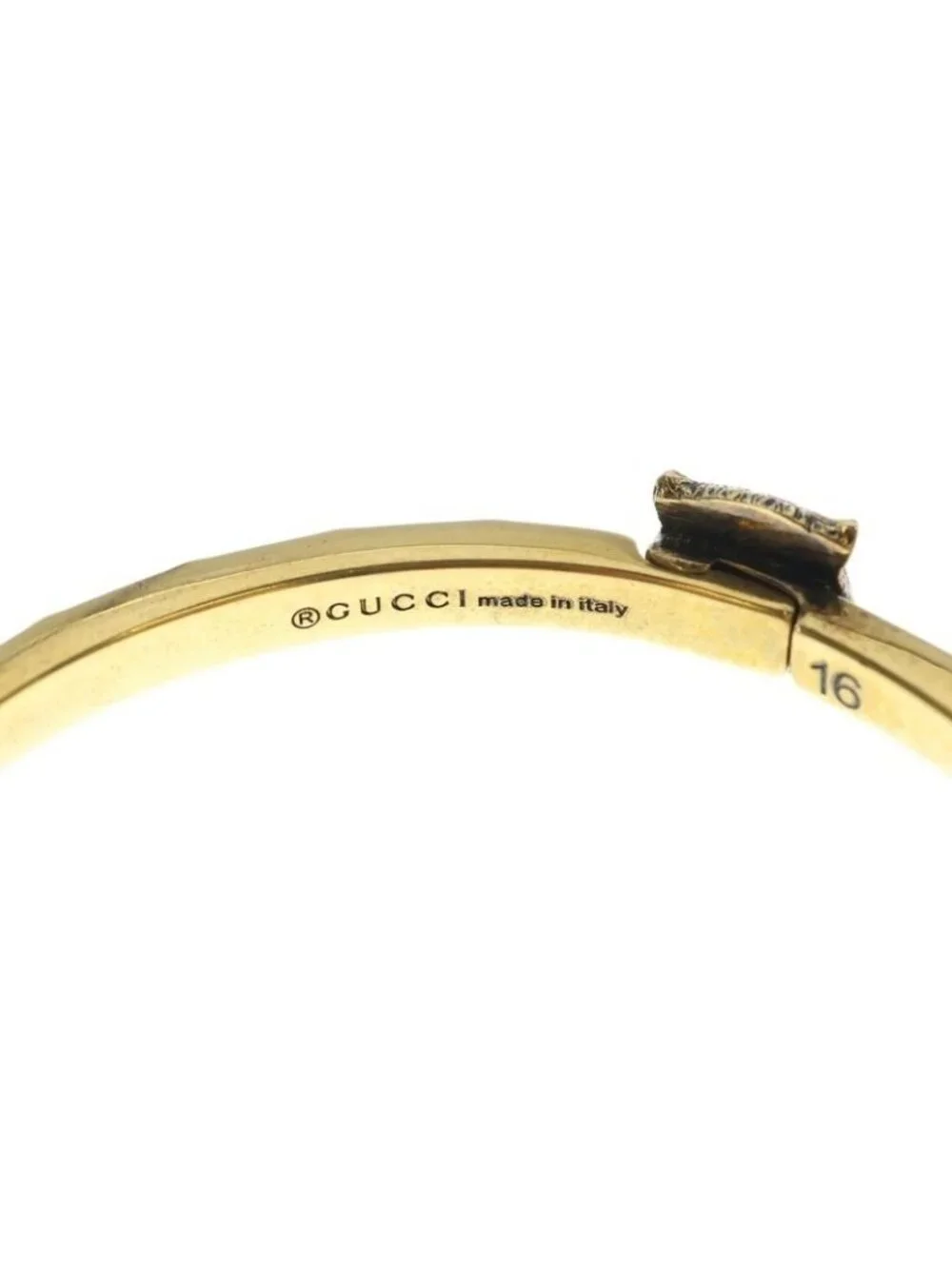 Gucci Cat Head Bangle Bracelet Gold 16c - Picture 6 of 6